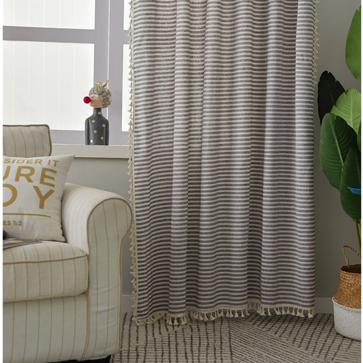 Beach Villa Striped Curtain
