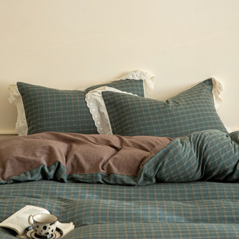 Morning Coffee Tartan Bedding Set