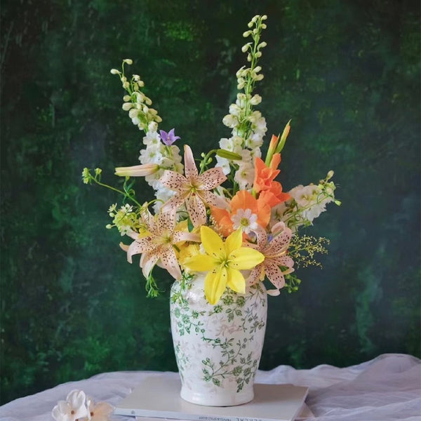 Green Garden Ceramic Vase