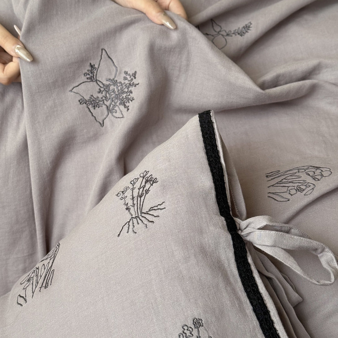 Herb Embroidery Bedding Set