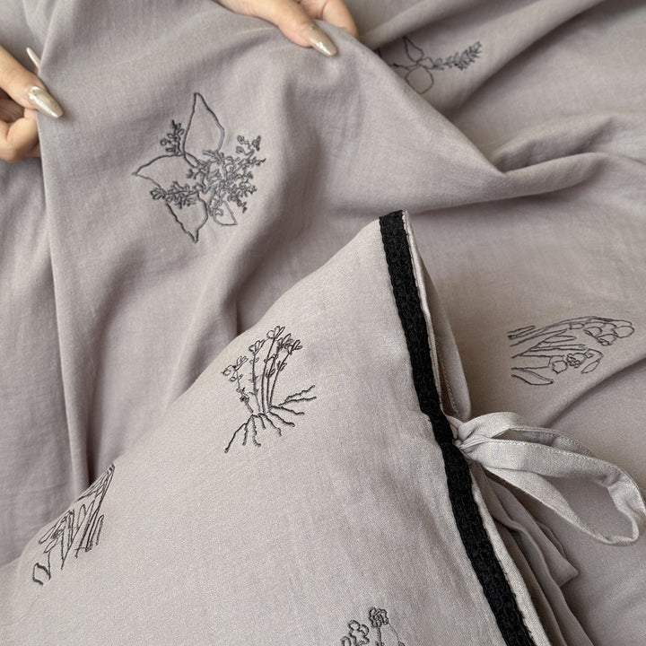 Herb Embroidery Bedding Set