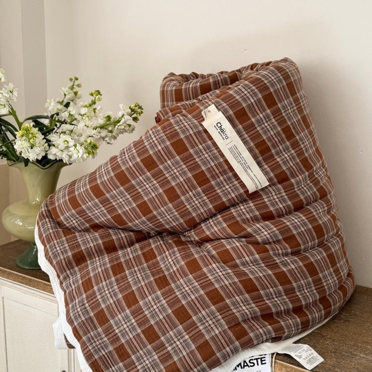 Vintage Tartan Summer Quilted Blanket