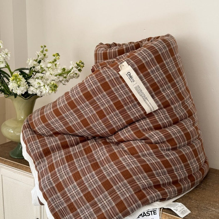 Vintage Tartan Summer Quilted Blanket