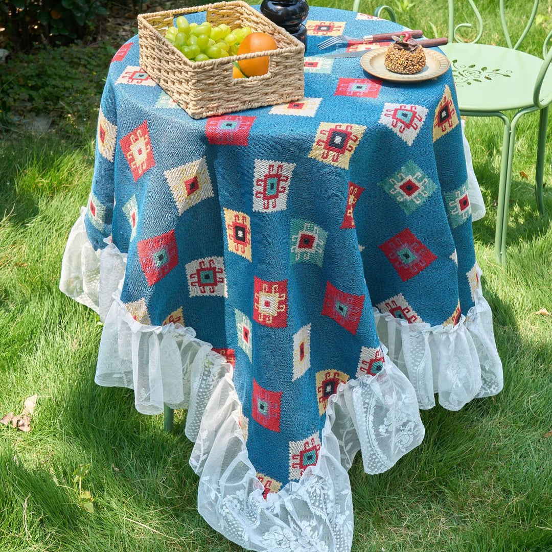 Blue Patchwork Table Cloth