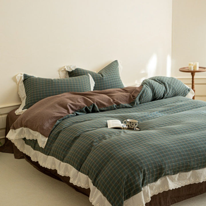 Morning Coffee Tartan Bedding Set