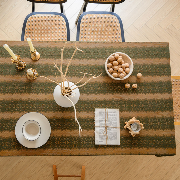 Retro Stripe Lace Tablecloth