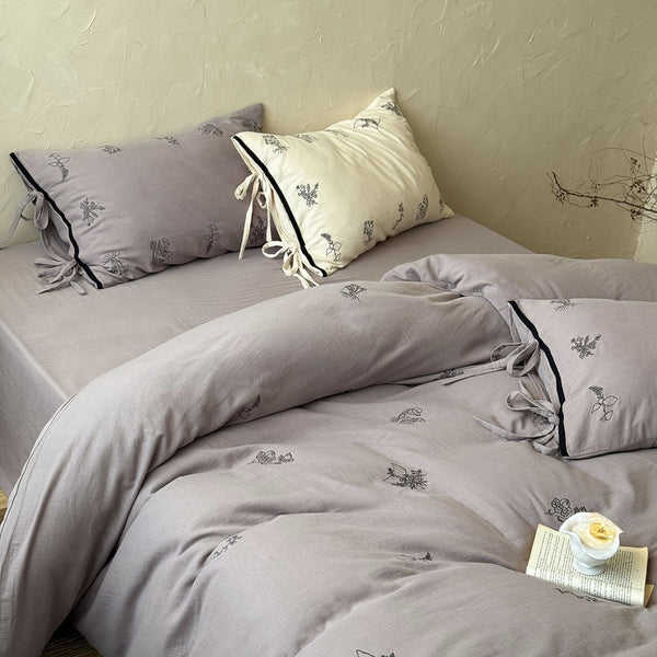 Herb Embroidery Bedding Set