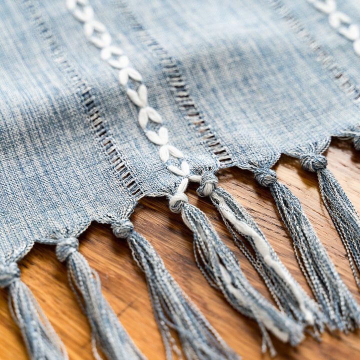 Cloudy Day Tassel Table Runner