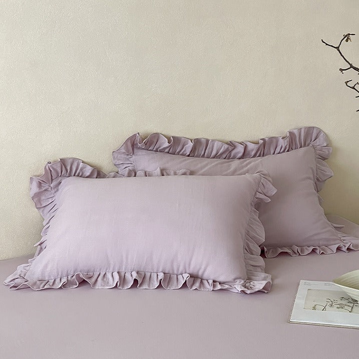 Ruffled Muslin Pillowcase Set
