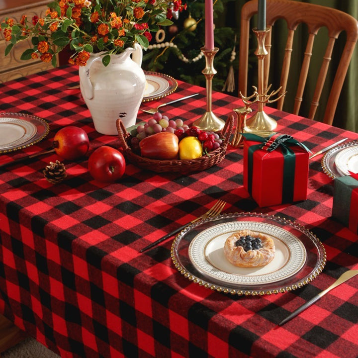 Black & Red Tablecloth