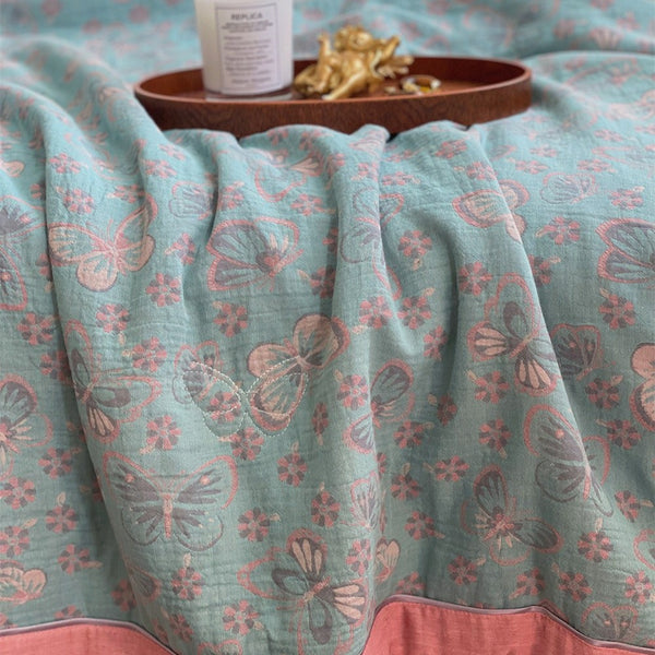 Butterfly Canvas Summer Quilted Blanket