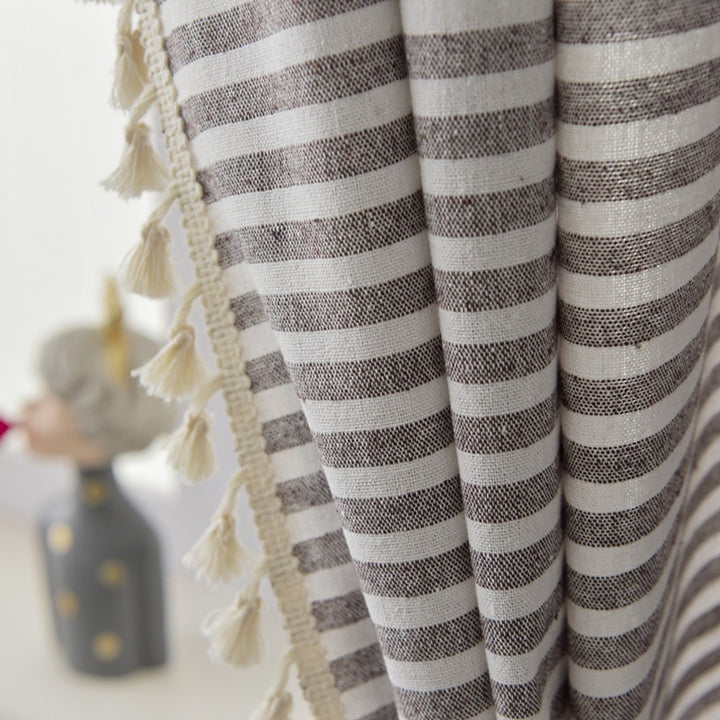 Beach Villa Striped Curtain