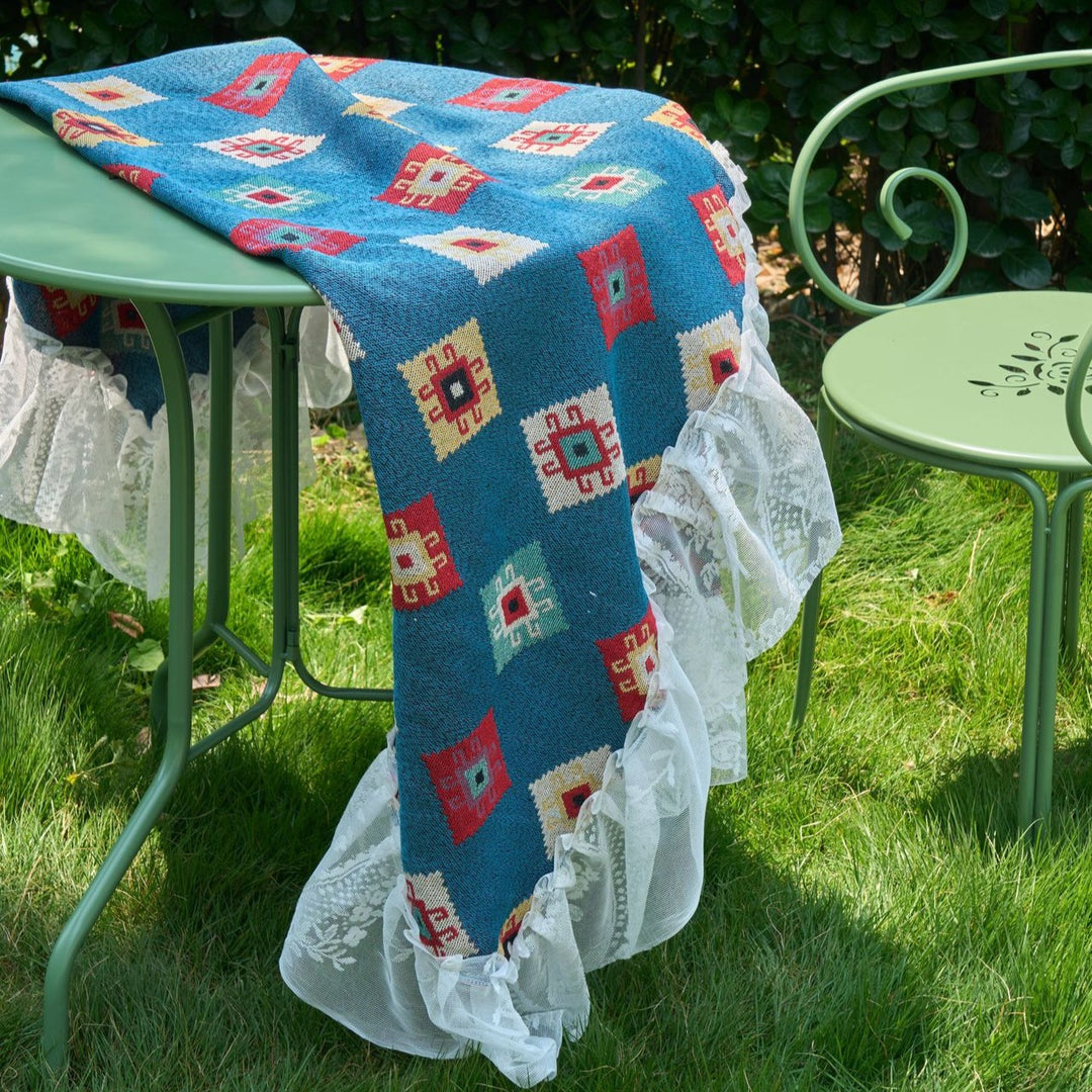 Blue Patchwork Table Cloth