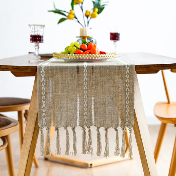 Cloudy Day Tassel Table Runner