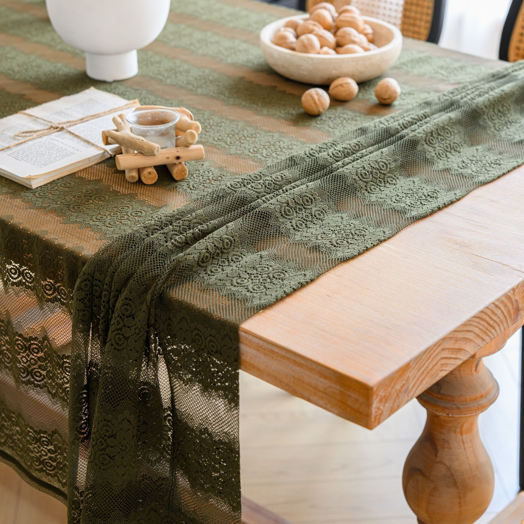 Retro Stripe Lace Tablecloth