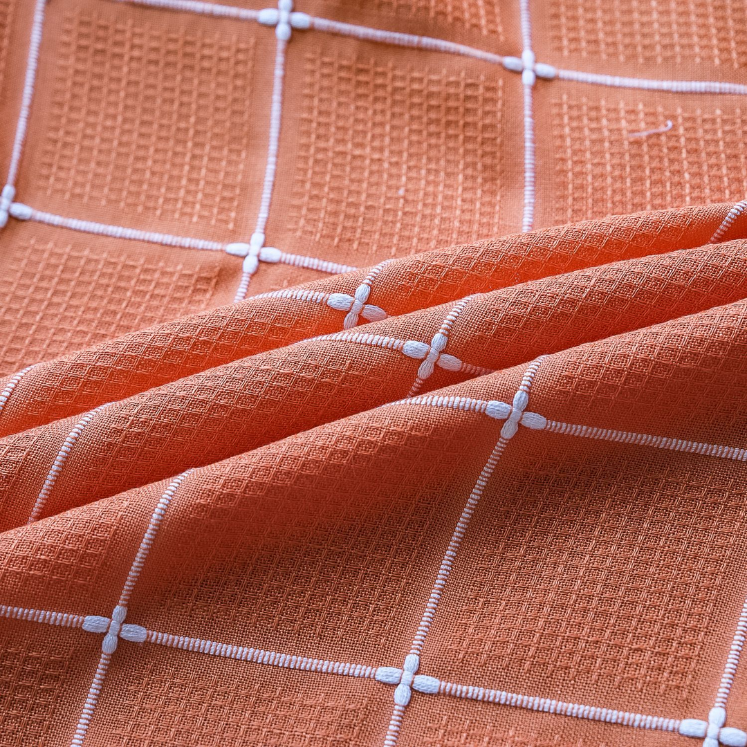 Sunlit Check Fringe Curtain