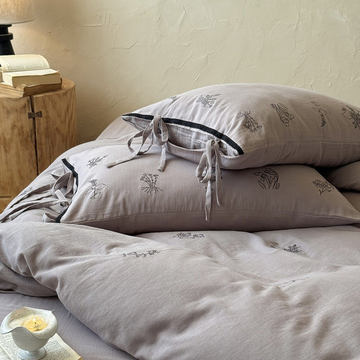 Herb Embroidery Bedding Set