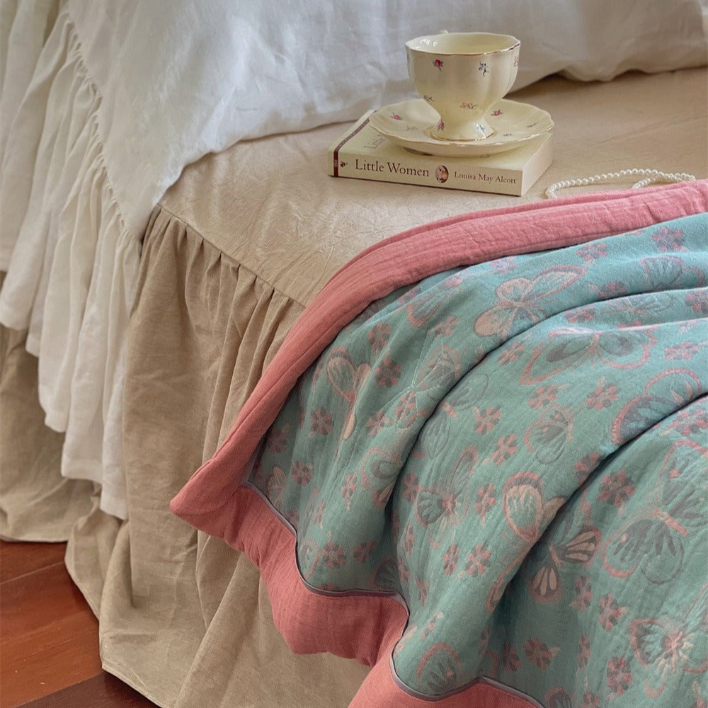 Butterfly Canvas Summer Quilted Blanket