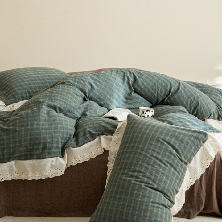 Morning Coffee Tartan Bedding Set