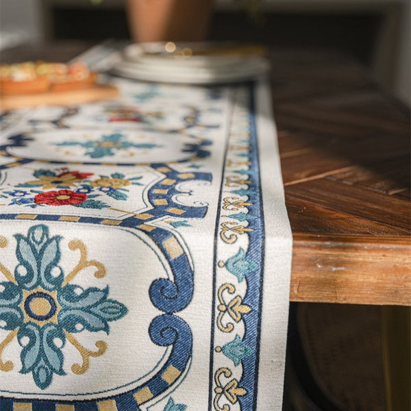 Blue Blooming Table Runner