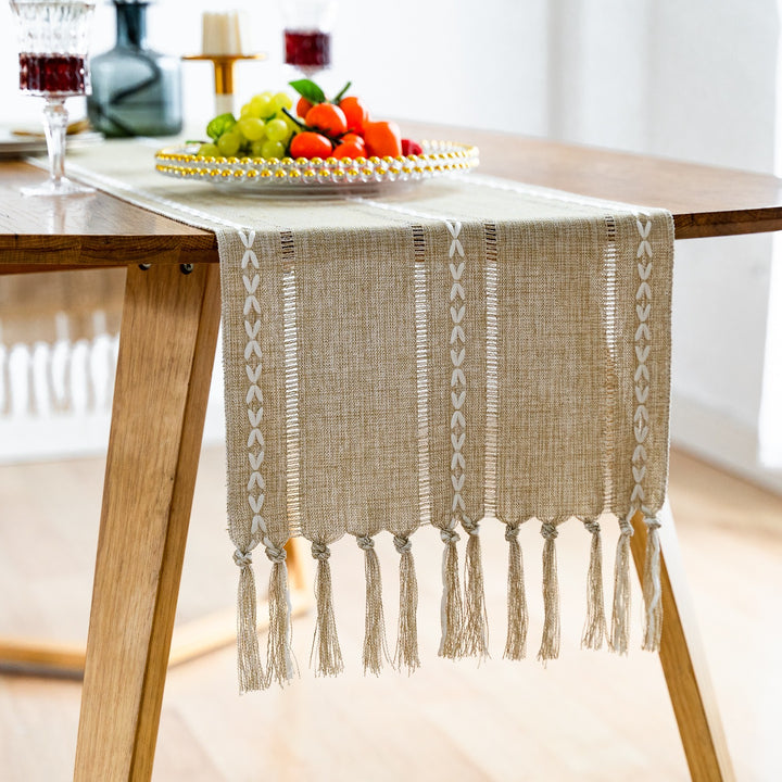 Cloudy Day Tassel Table Runner