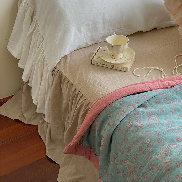 Butterfly Canvas Summer Quilted Blanket