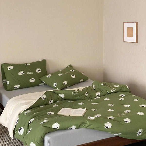 Pasture Sheep Summer Quilted Blanket