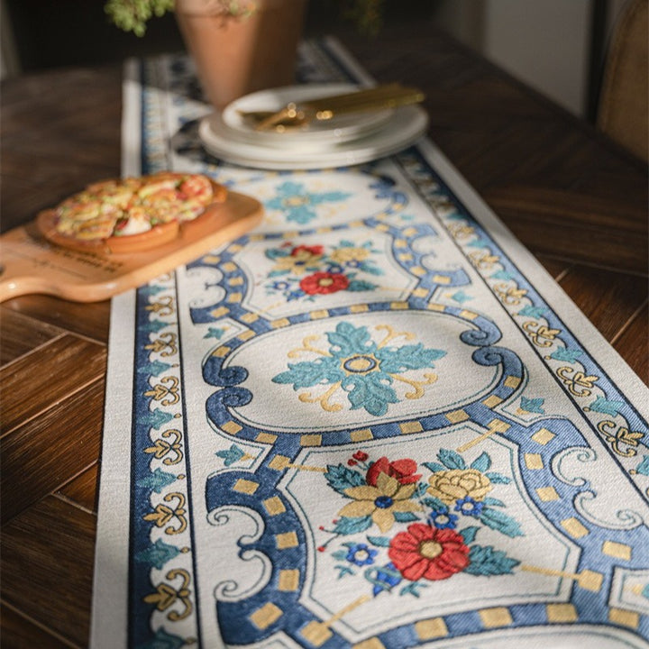Blue Blooming Table Runner