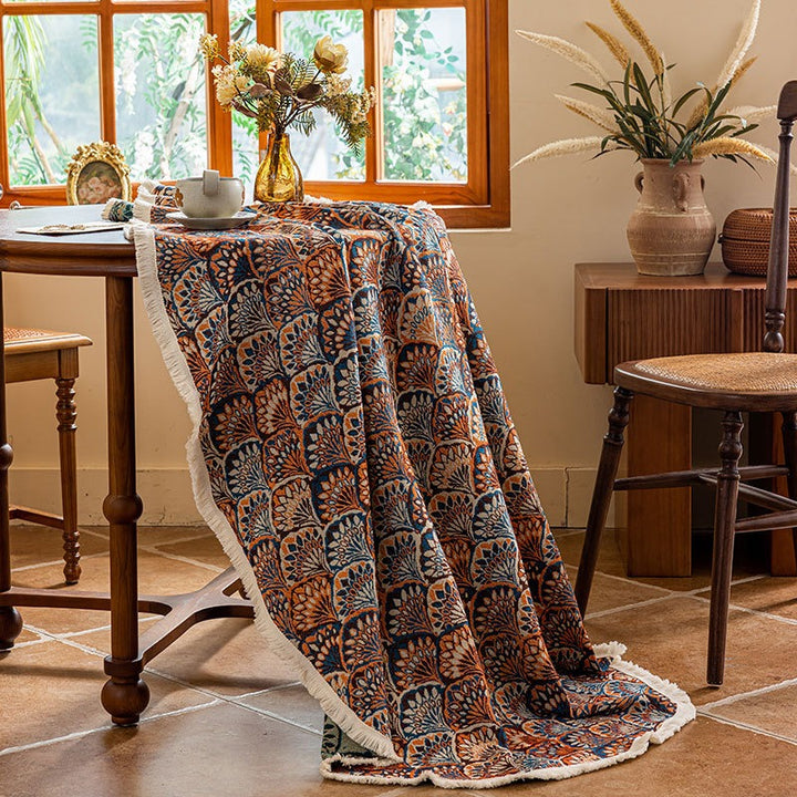 Golden Autumn Round Tablecloth