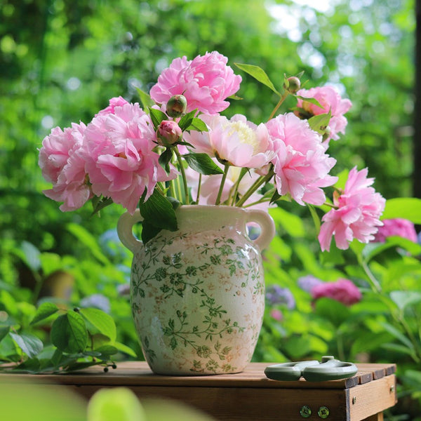 Green Garden Ceramic Vase