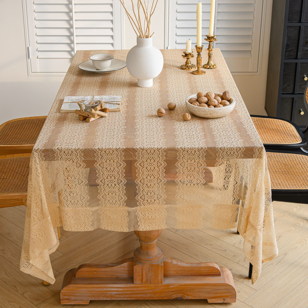 Retro Stripe Lace Tablecloth