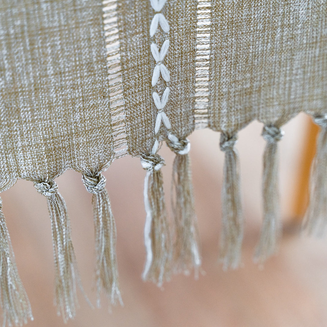 Cloudy Day Tassel Table Runner