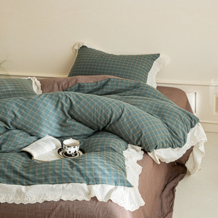 Morning Coffee Tartan Bedding Set