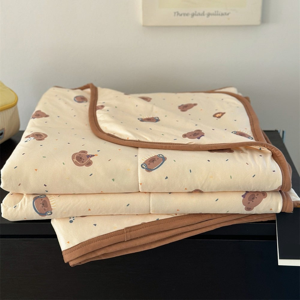 Brown Bear Summer Quilted Blanket