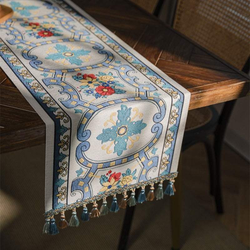 Blue Blooming Table Runner