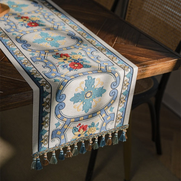 Blue Blooming Table Runner