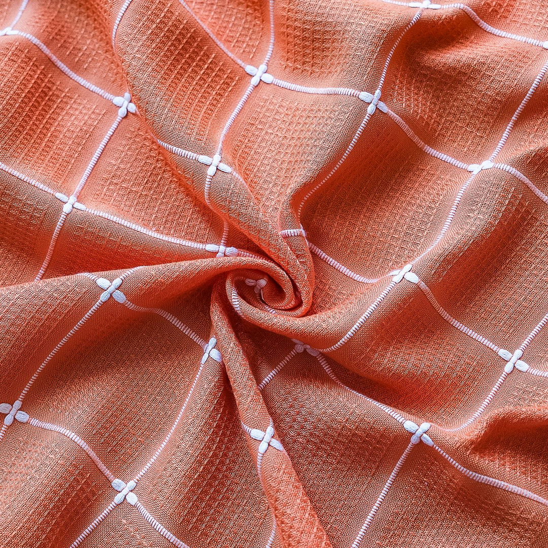 Sunlit Check Fringe Curtain