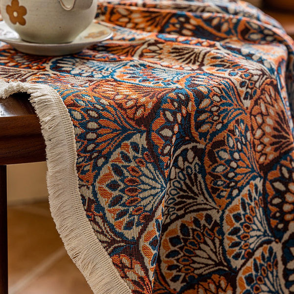 Golden Autumn Round Tablecloth