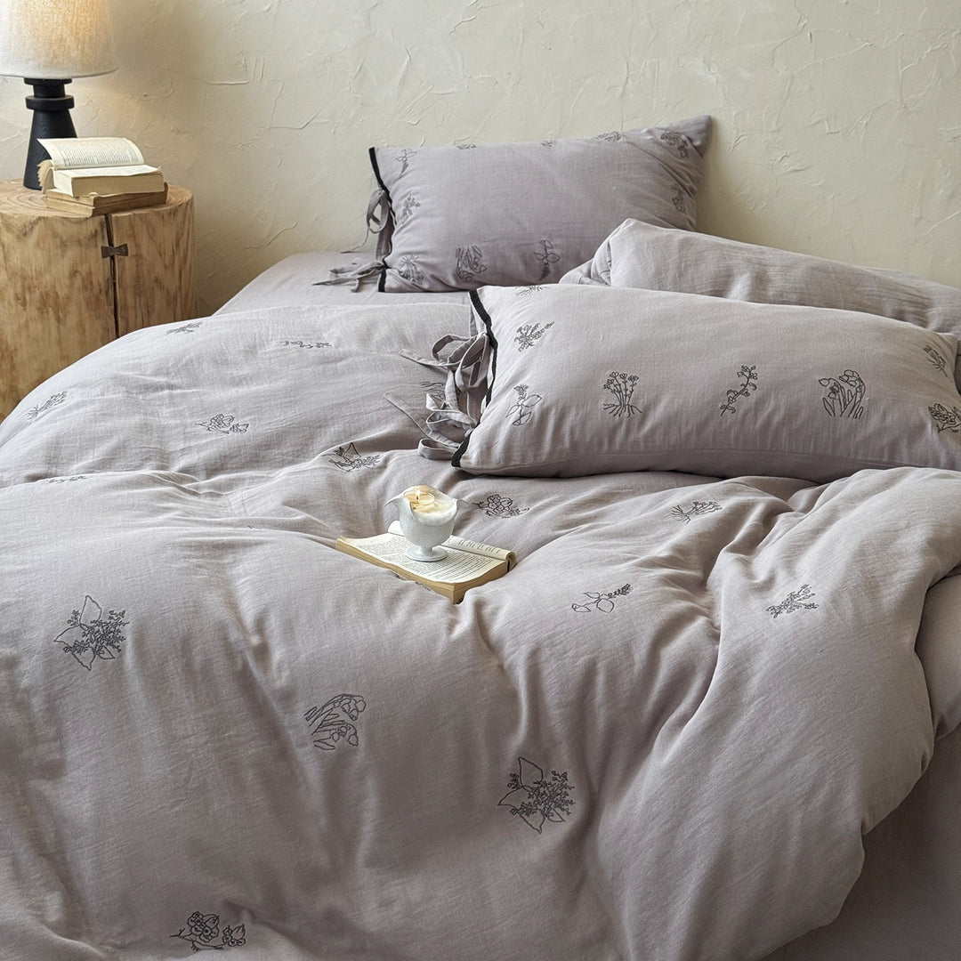 Herb Embroidery Bedding Set