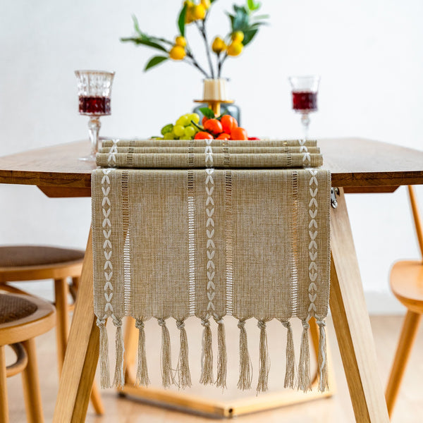 Cloudy Day Tassel Table Runner