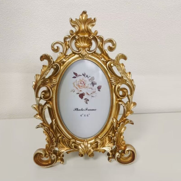 Golden Leaves Oval Photo Frame
