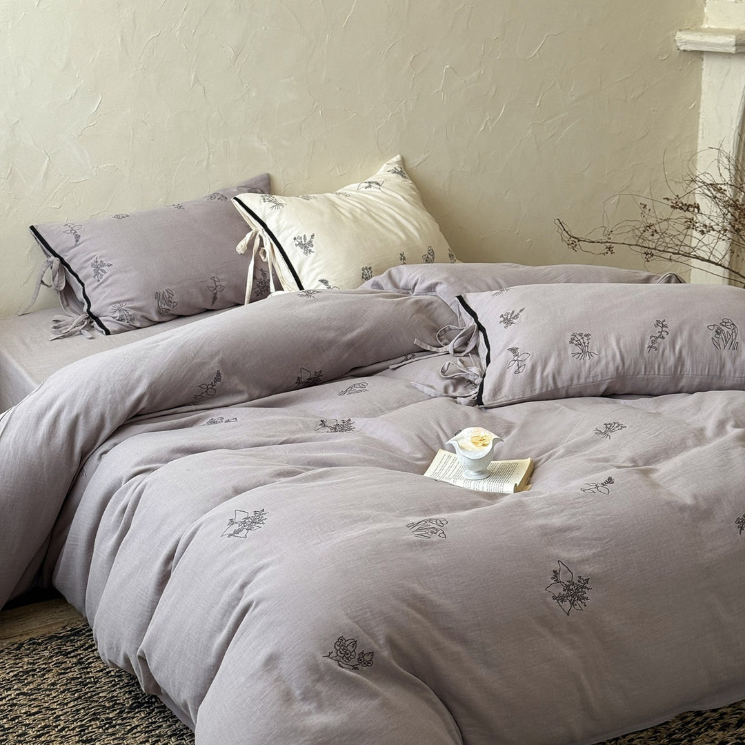 Herb Embroidery Bedding Set