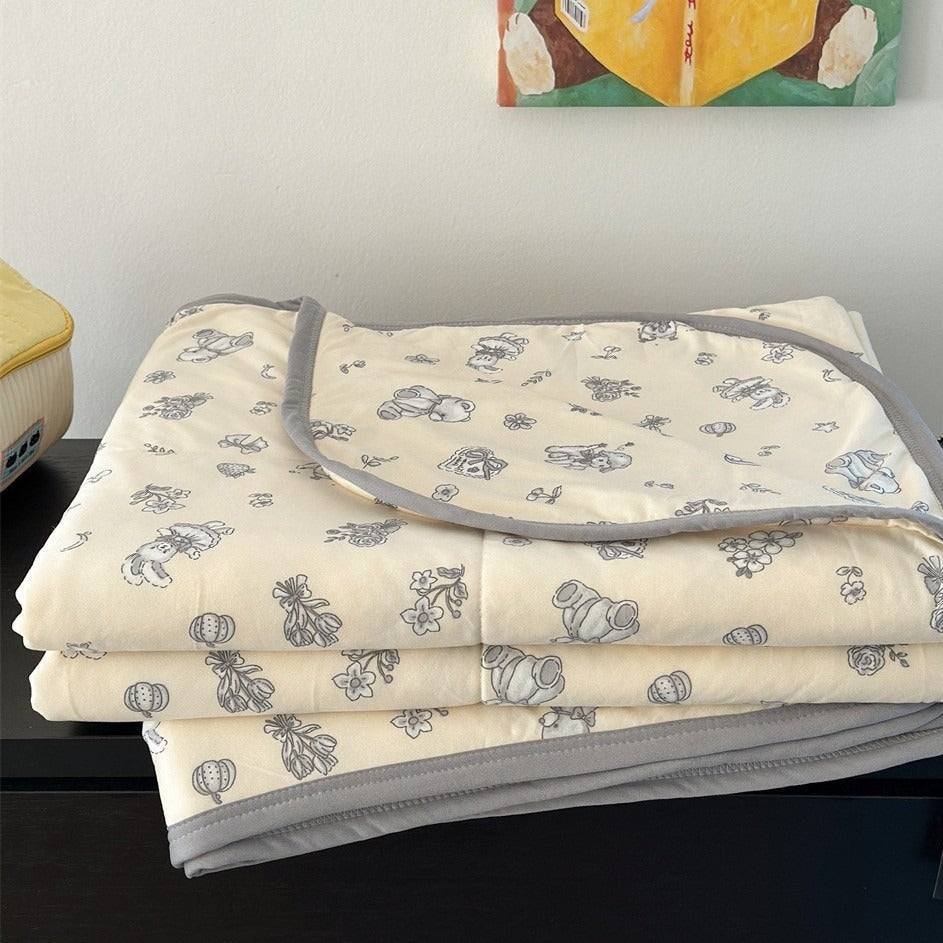 Childhood Sketch Summer Quilted Blanket