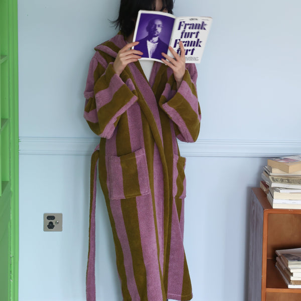Rosewood Stripe Bathrobe - FINAL SALE