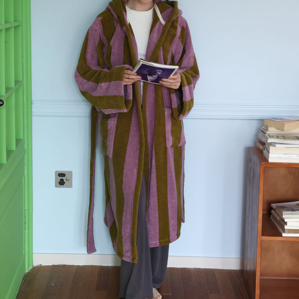 Rosewood Stripe Bathrobe - FINAL SALE