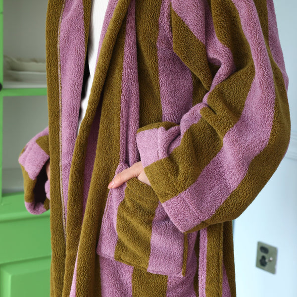 Rosewood Stripe Bathrobe - FINAL SALE