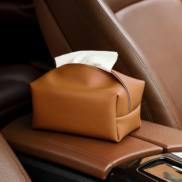Leather Tissue Box Organiser