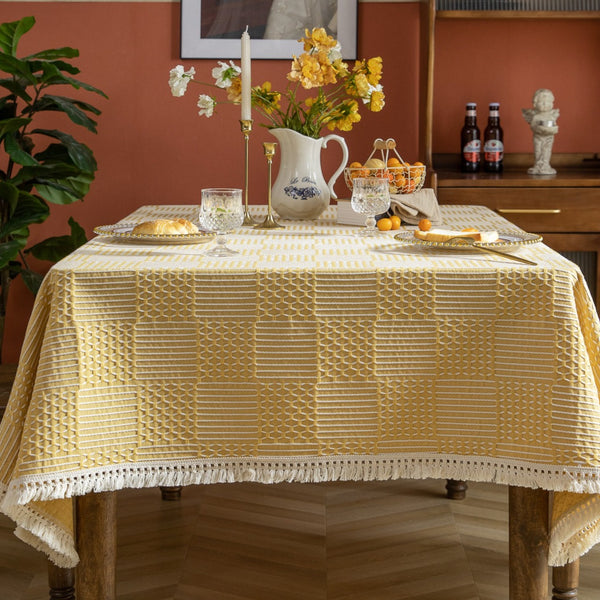 Vintage Geo Weave Tablecloth