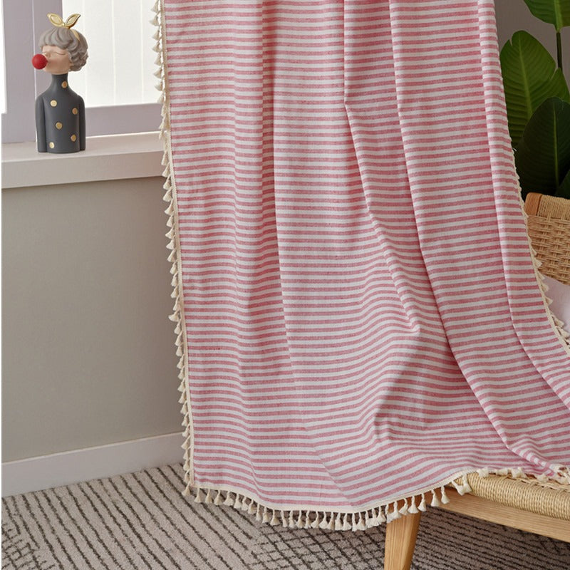 Beach Villa Striped Curtain