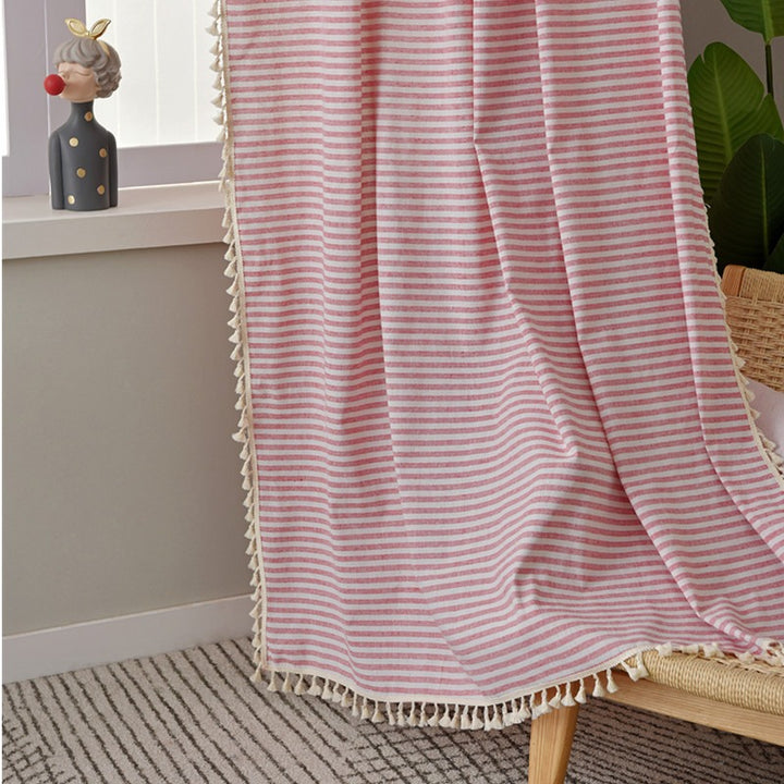 Beach Villa Striped Curtain